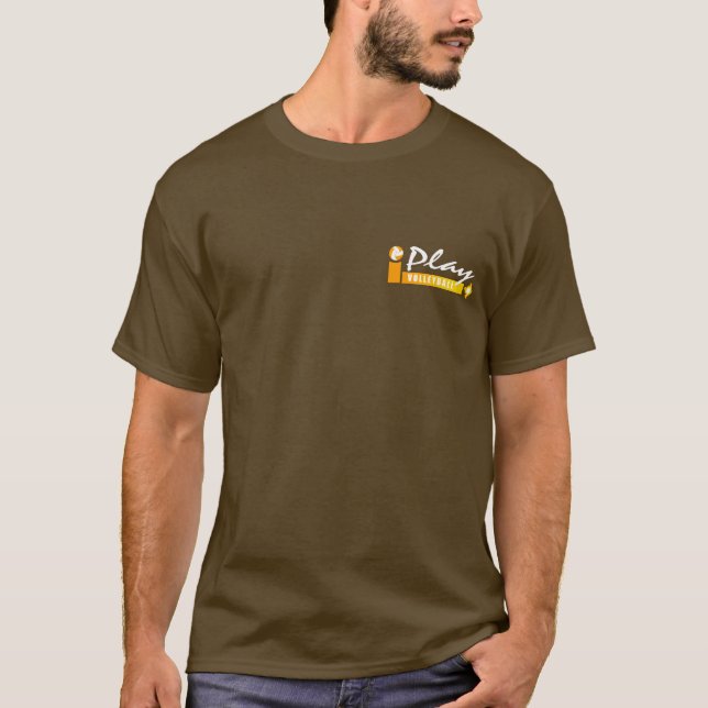 T-shirt Eu jogo o voleibol T amarelo de Sun - de Brown (Frente)