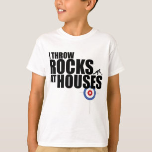 T-shirt Eu jogo rochas na ondulação das casas