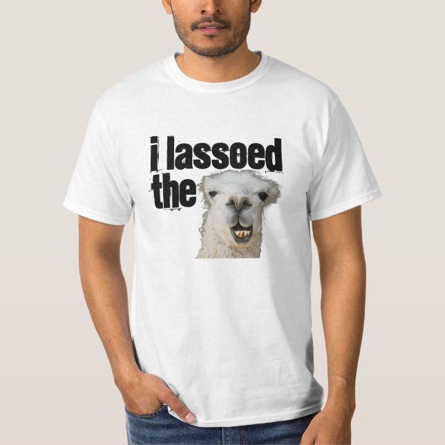 T-shirt Eu lassoed o lama (Frente)