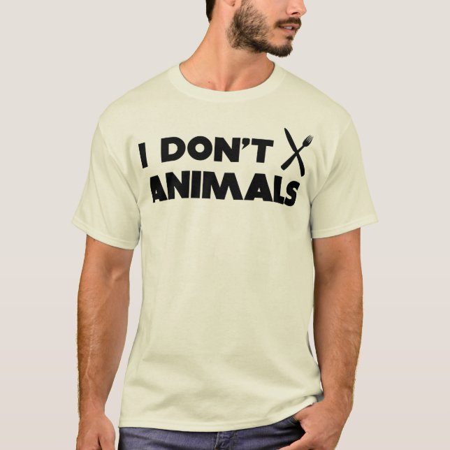 T-shirt eu não faço animais do knifefork (Frente)