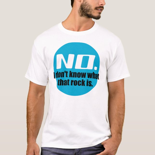 T-shirt Eu Não Sei Que Rocha É (Azul) (Frente)