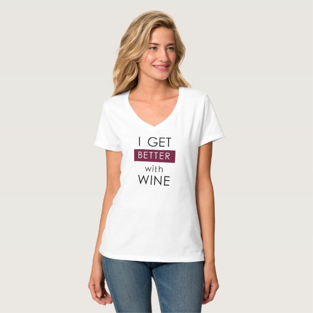 T-SHIRT EU OBTENHO MELHOR COM VINHO (Frente Completa)