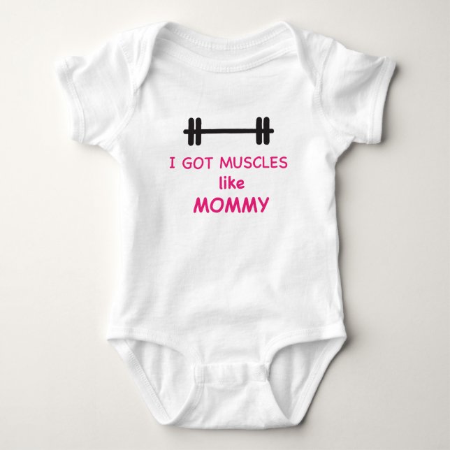 T-shirt Eu obtive os músculos como mamães (Frente)