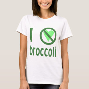 T-shirt Eu Odeio Brócolis Texto Verde