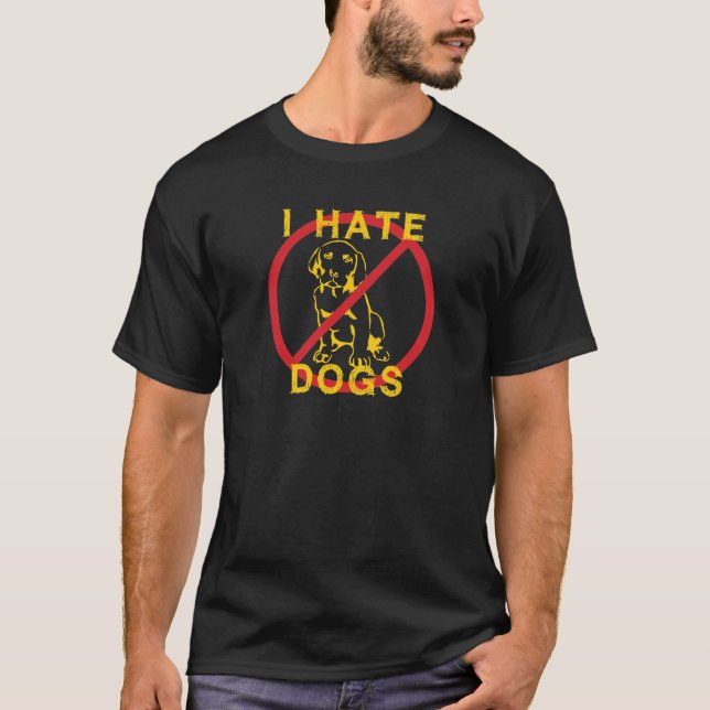 T-shirt Eu Odeio Cachorros (Frente)