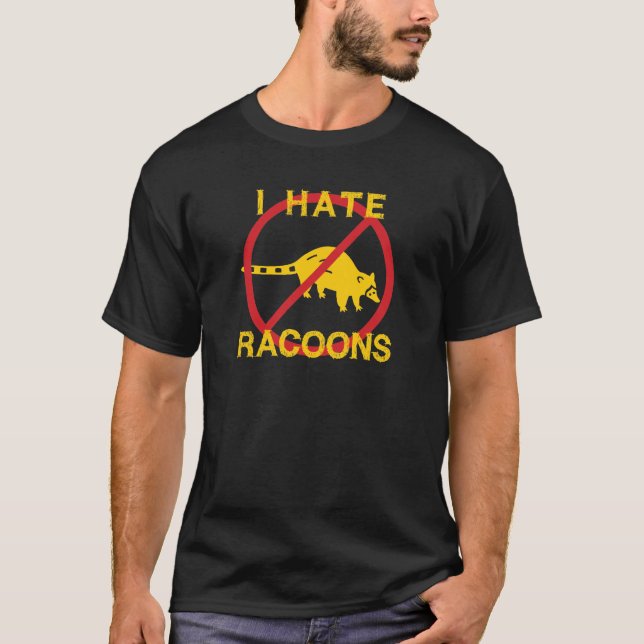 T-shirt Eu Odeio Guaxinins (Frente)