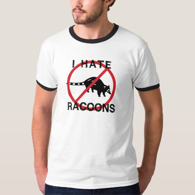 T-shirt Eu Odeio Guaxinins (Frente)
