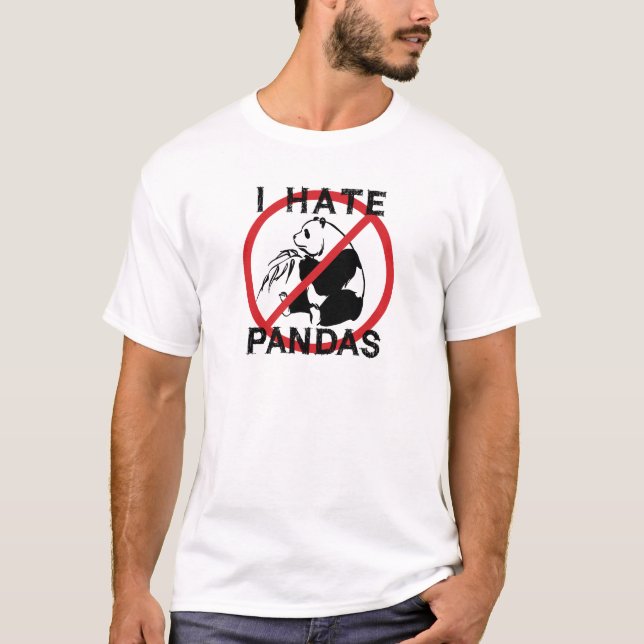 T-shirt Eu Odeio Pandas (Frente)