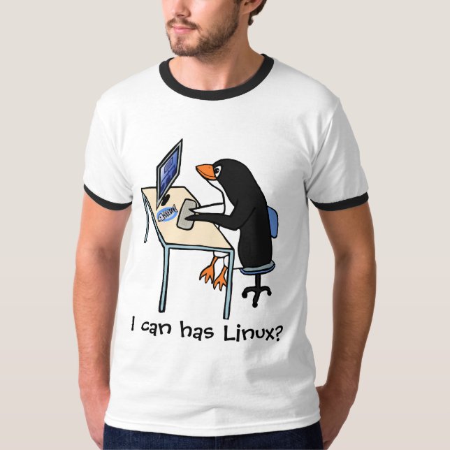 T-shirt Eu posso tenho Linux? (Frente)