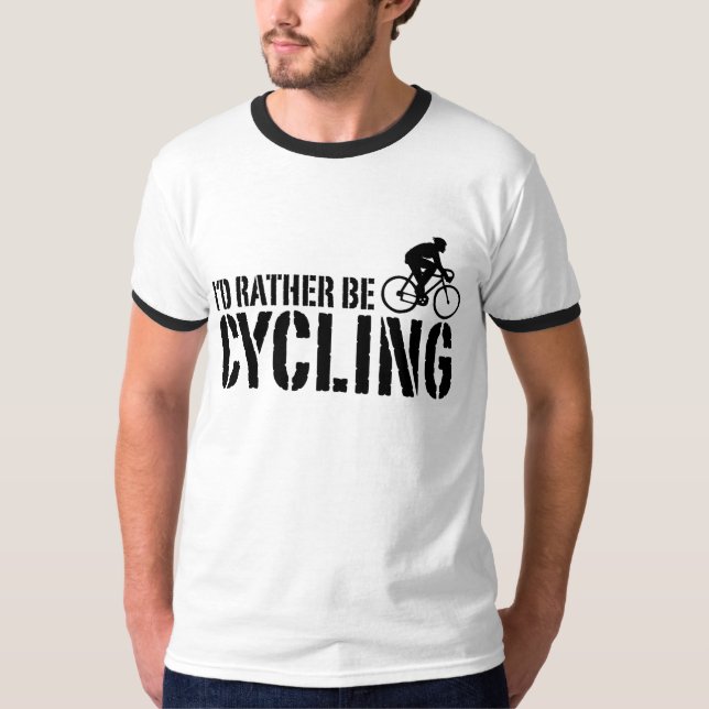 T-shirt Eu Preferencialmente pedalando (macho) (Frente)
