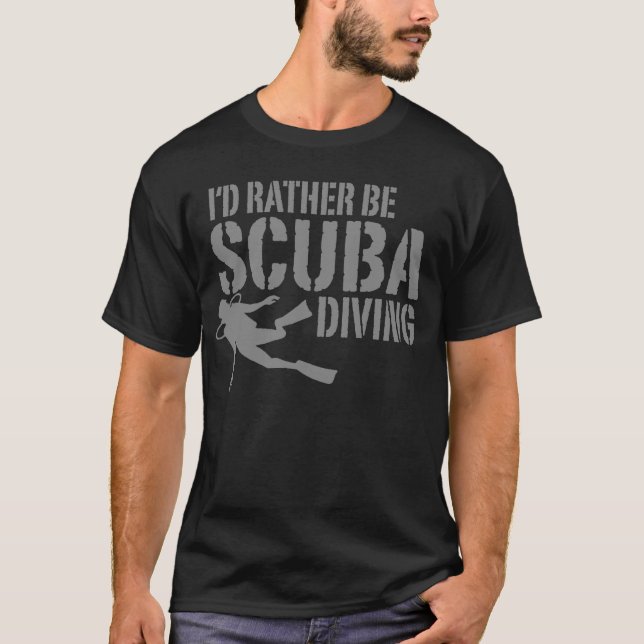 T-shirt Eu Preferencialmente Scuba Mergulhando (Frente)