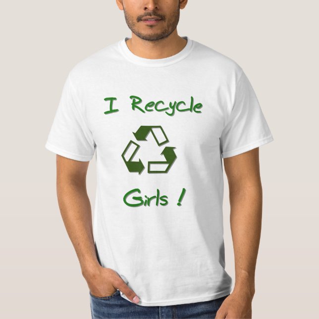 T-shirt Eu recicl meninas! (Frente)