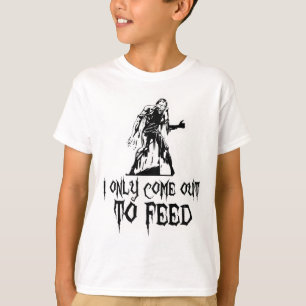 T-shirt Eu saio somente alimentar o zombi retro