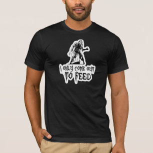 T-shirt Eu saio somente alimentar o zombi retro