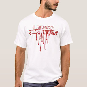 T-shirt Eu sangro carmesins e branco