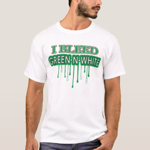 T-shirt Eu sangro o branco verde de N