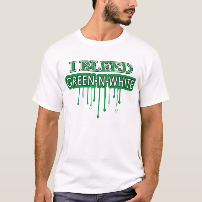 T-shirt Eu sangro o branco verde de N (Frente)