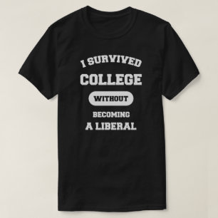 T-shirt Eu sobrevivi à faculdade sem transformar-se um