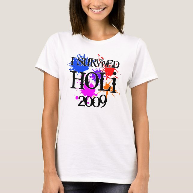 T-shirt Eu sobrevivi a Holi (Frente)