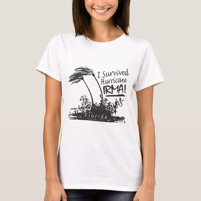 T-shirt Eu Sobrevivi Ao Furacão Irma (Frente)