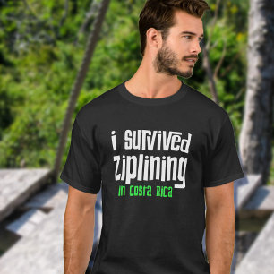 T-shirt Eu sobrevivi ao Ziplining na Costa Rica