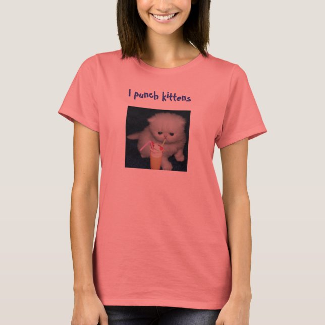 T-shirt Eu soco gatinhos (Frente)