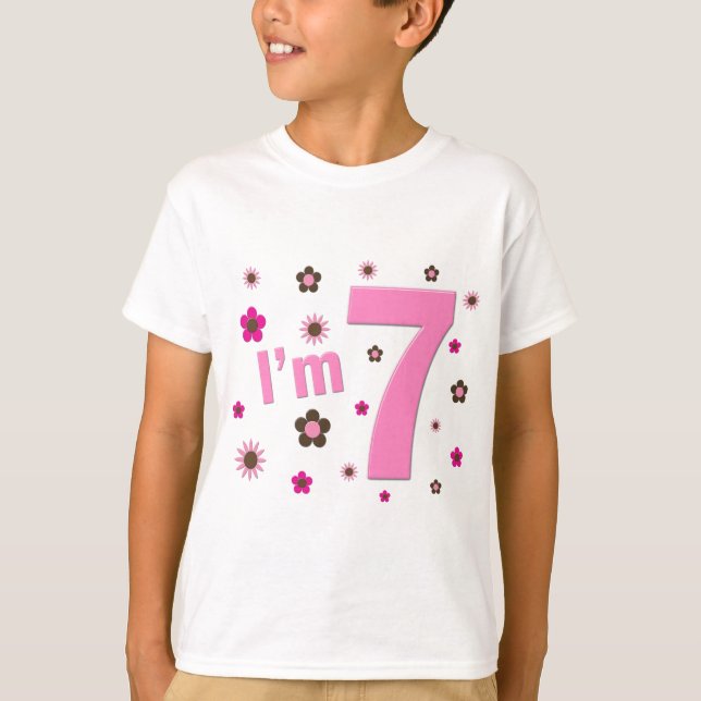 T-shirt Eu sou 7 flores do rosa e do Brown (Frente)
