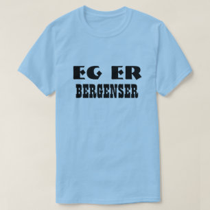 T-shirt Eu sou Bergenser em Norueguês Light Blue