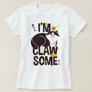 T-shirt Eu sou Clawsaome/Cat Lovers/Cat-itude