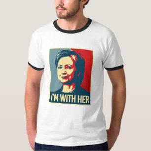 T-shirt eu sou com poster de hillary - -