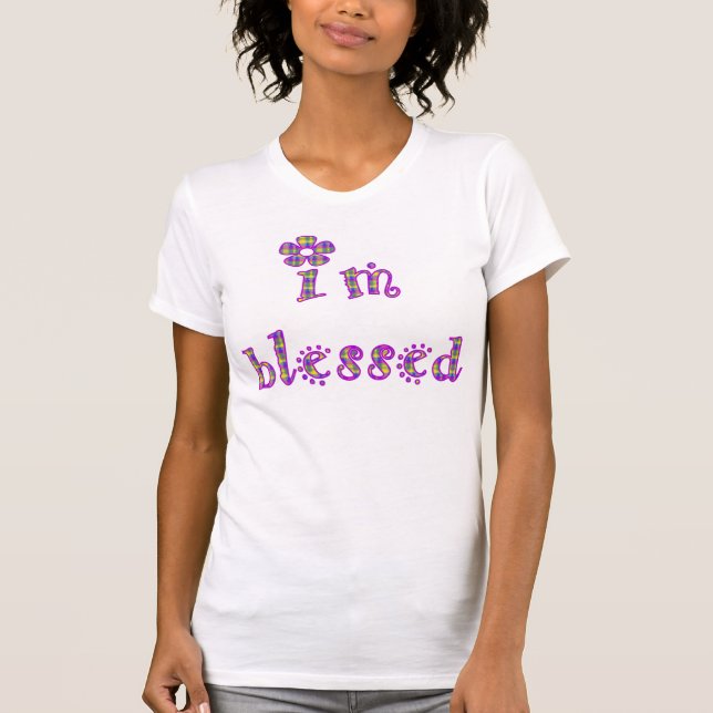 T-shirt Eu sou design abençoado da xadrez (Frente)