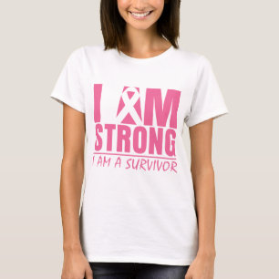 T-shirt Eu sou - eu sou um sobrevivente - cancro da mama