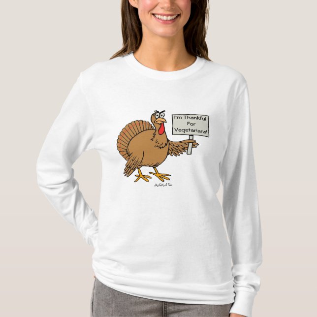 T-shirt Eu sou grato para vegetarianos (Frente)
