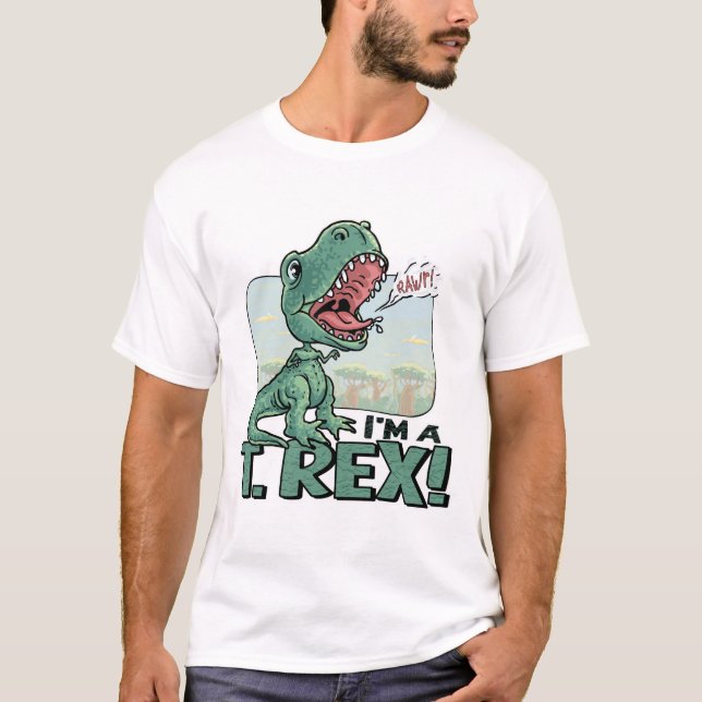 T-shirt Eu sou ideias de um presente de T. Rex Dinossauro (Frente)