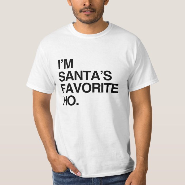 T-shirt Eu sou o FAVORITO HO - .png do PAPAI NOEL (Frente)