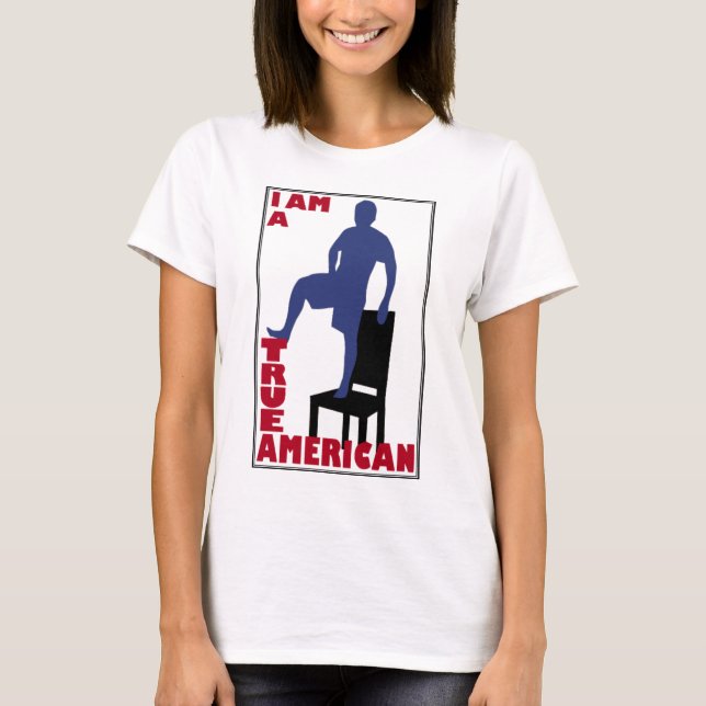 T-shirt Eu sou um americano verdadeiro (Frente)