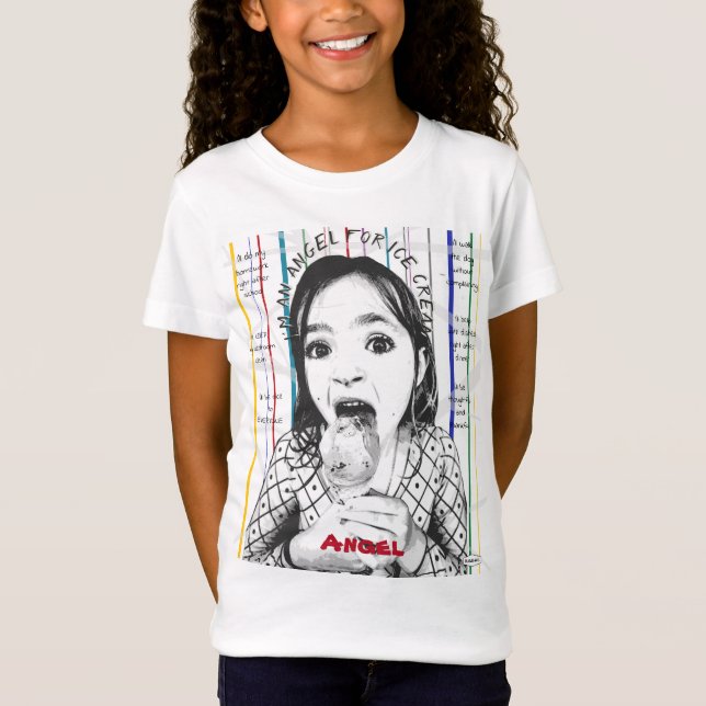 T-shirt Eu sou um Anjo para o Sorvete - HAMbWG (Frente)