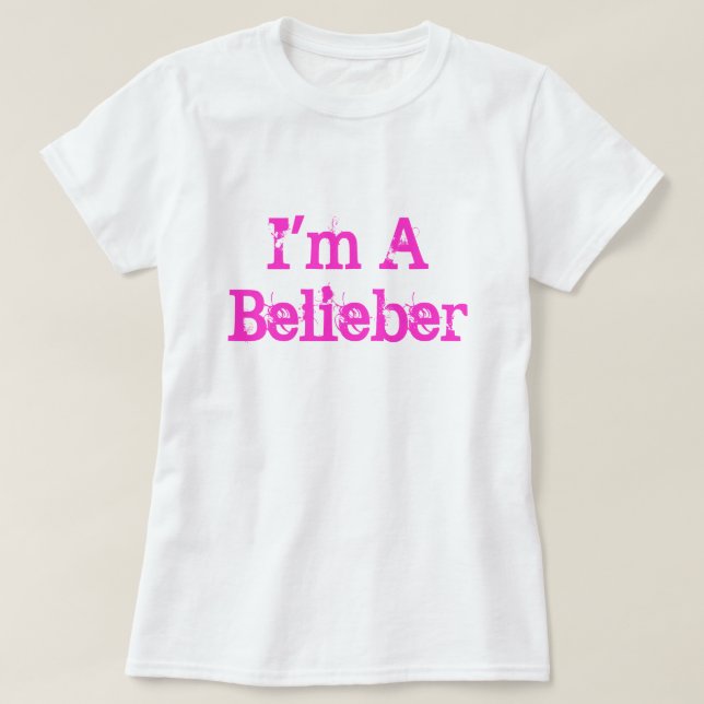 T-shirt Eu sou um Belieber (Frente do Design)