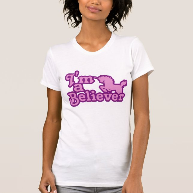 T-shirt Eu sou um crente em Unicórnios (Frente)