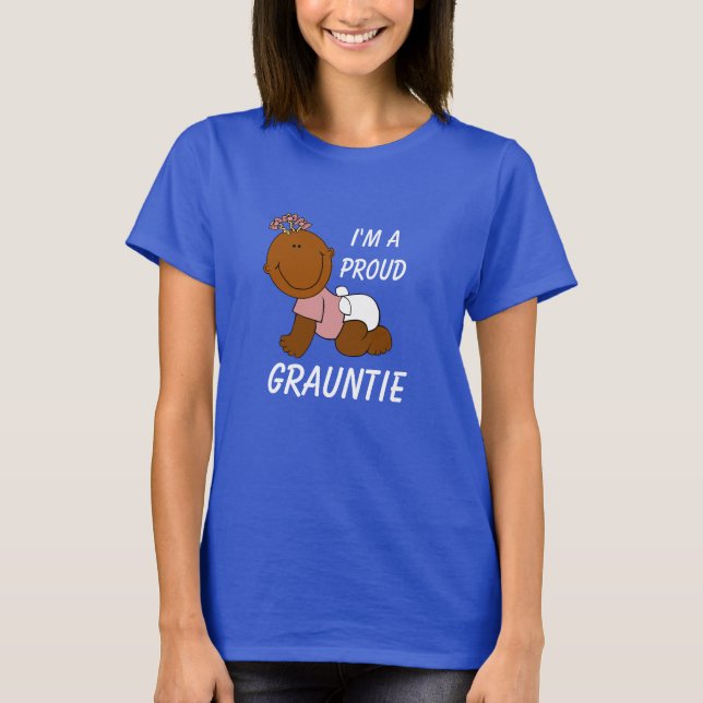 T-shirt "Eu sou um Grauntie orgulhoso" com bebê bonito (Frente)