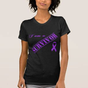 T-shirt Eu sou um sobrevivente - Crohns & fita do roxo da