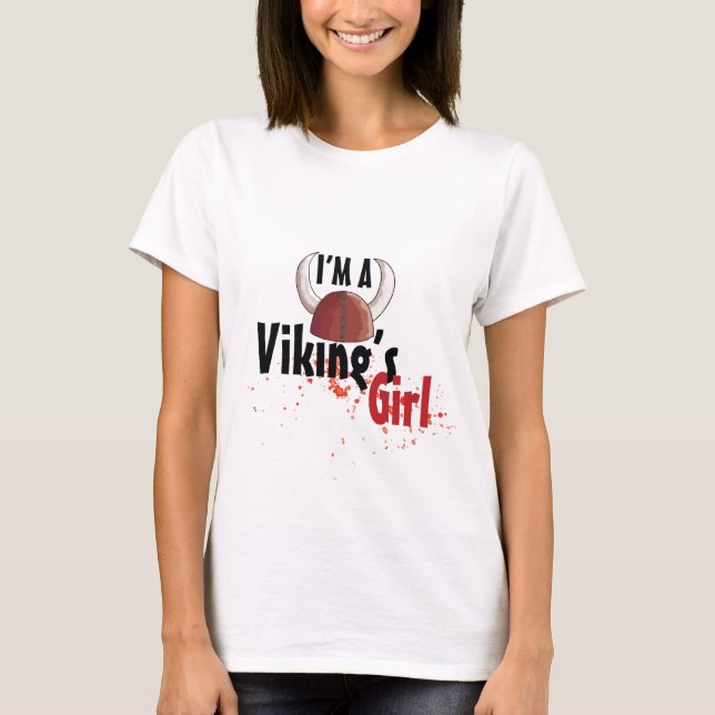 T-shirt Eu sou uma menina de Viking (Frente)