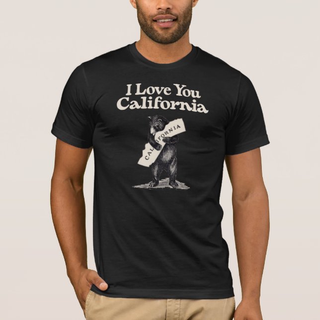 T-shirt Eu te amo abraço de urso de Califórnia (Frente)