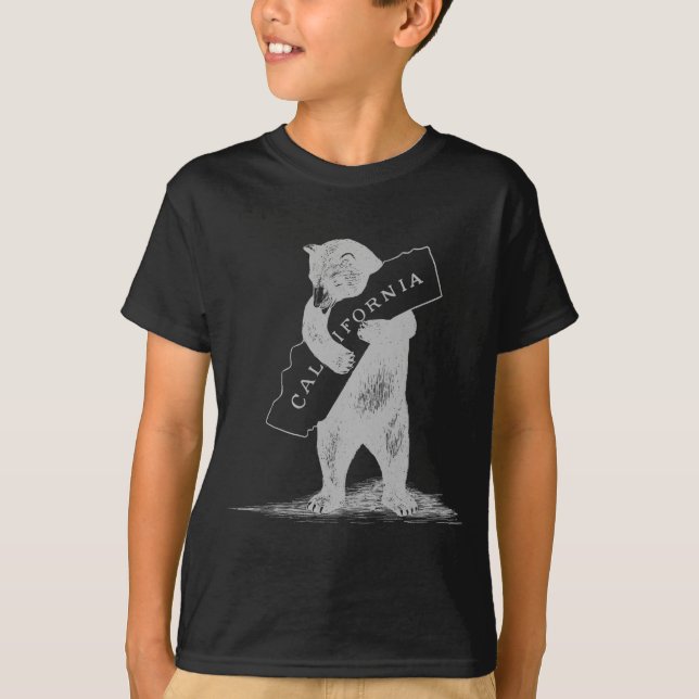 T-shirt Eu te amo Califórnia--Preto e prata (Frente)