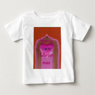 T-shirt Eu te amo Feliz Coração de Natal