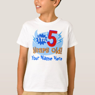 T-shirt Eu tenho 5 anos velho! (Personalize com nome da