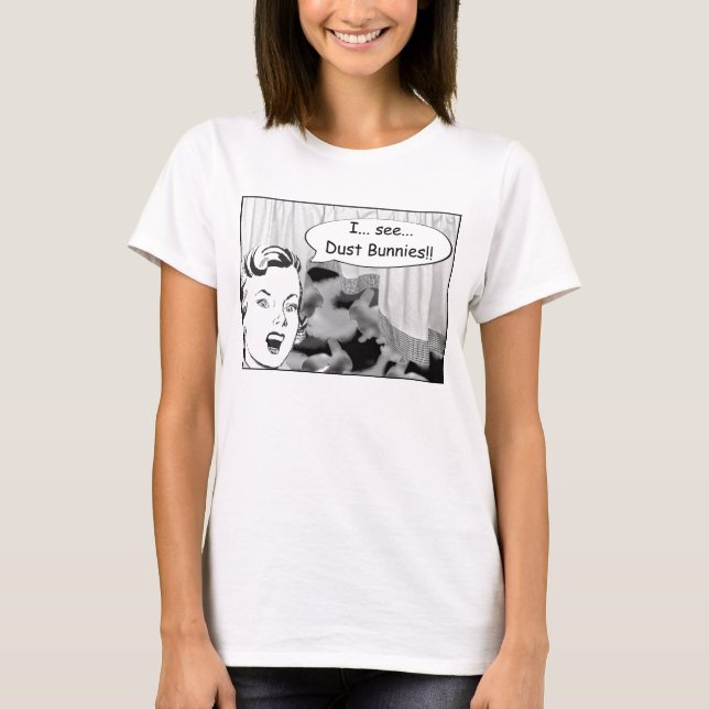 T-shirt Eu ver coelhos da poeira (Frente)