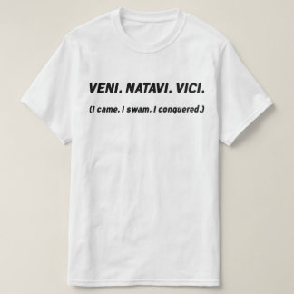 T-shirt Eu vim. Eu nadei. Eu conquistei. Funny Swimmer Tee