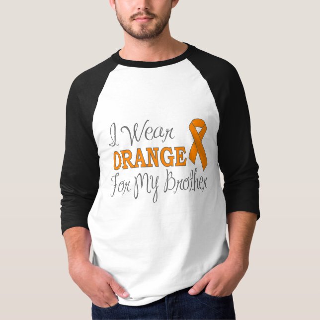T-shirt Eu visto a laranja para meu irmão (a fita (Frente)