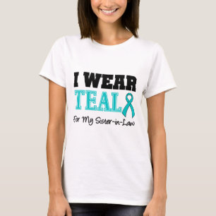 T-shirt Eu Visto Fita De Teal Para Minha Irmã.